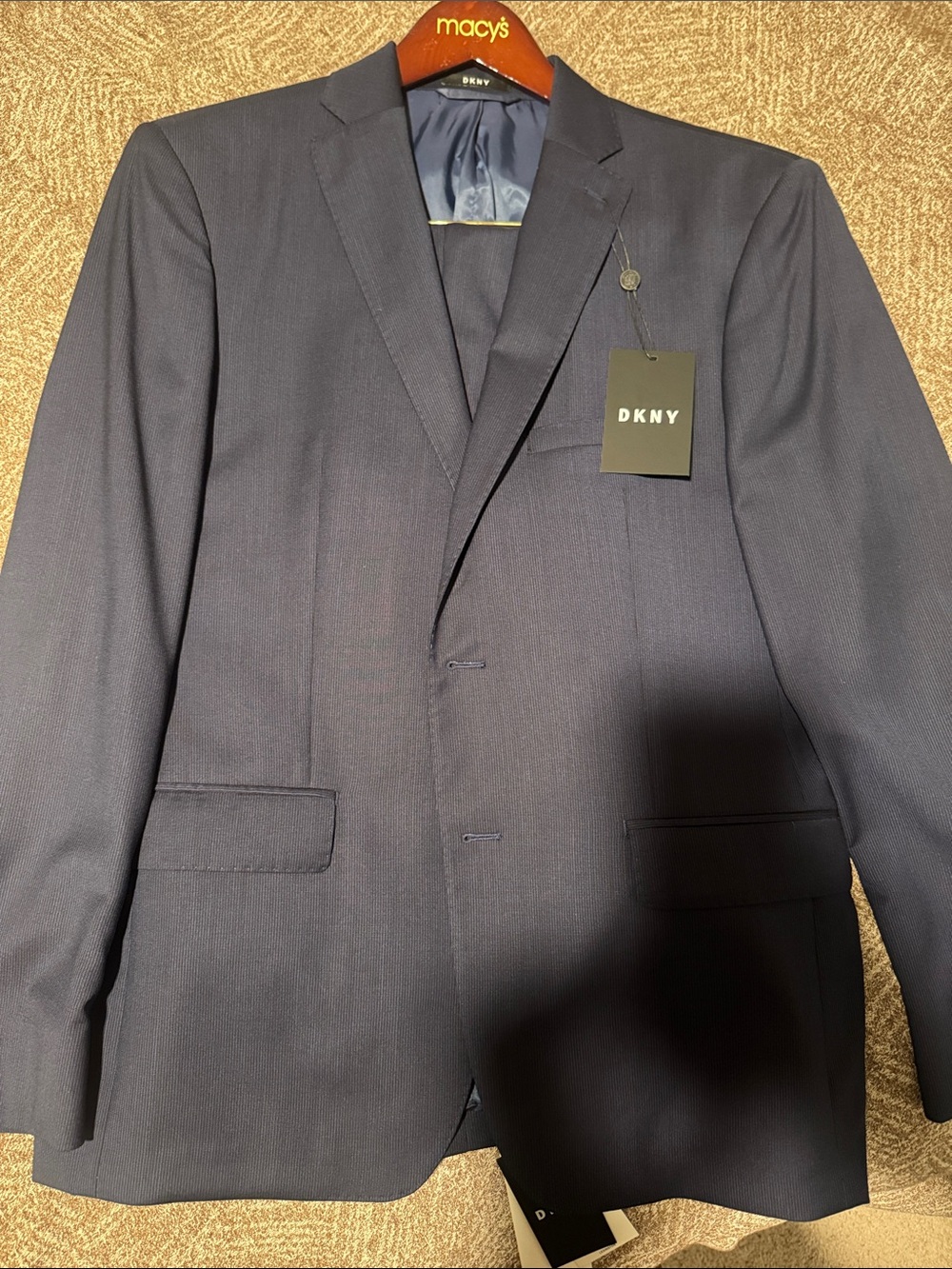 DKNY Men's Dark Navy Two-Button Suit Jacket